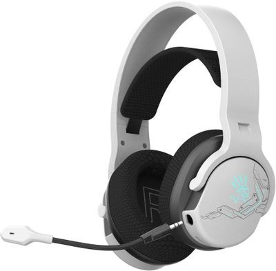 Гарнитура игровая A4TECH Bloody GR370,  для компьютера/мобильных устройств, мониторные,  Bluetooth/радио/3,5 мм, белый