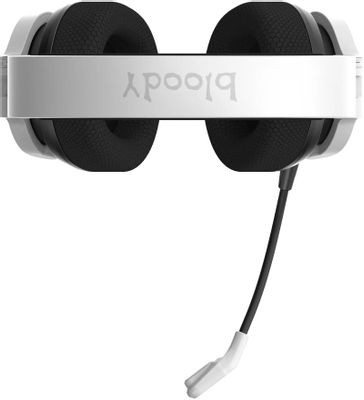 Гарнитура игровая A4TECH Bloody GR370,  для компьютера/мобильных устройств, мониторные,  Bluetooth/радио/3,5 мм, белый
