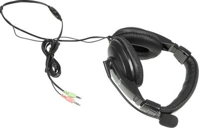 Гарнитура Oklick HS-M137V,  для компьютера, мониторные,  проводные, черный  [614046]