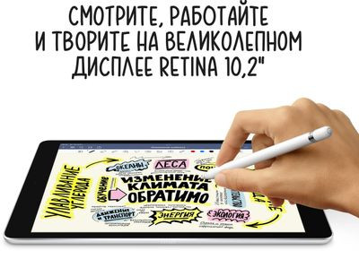 10.2" Планшет Apple iPad 2021 Wi-Fi A2602 3/256 GB A13 Bionic Wi-Fi, 2160 x 1620, iOS, серый космос [mk2n3ll/a]