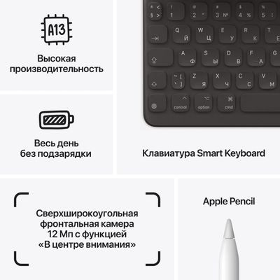 10.2" Планшет Apple iPad 2021 Wi-Fi A2602 3/256 GB A13 Bionic Wi-Fi, 2160 x 1620, iOS, серый космос [mk2n3ll/a]