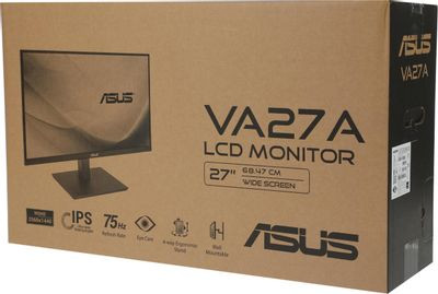 27" Монитор ASUS VA27AQSB,  2560x1440,  IPS,  75Гц,  1хHDMI,  1хDP,  черный [90lm06g0-b01170]