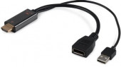 Переходник Buro HDMI (m) -  DisplayPort (f),  ver 1.4,  черный [bu-hdmi(m)-dp(f)]
