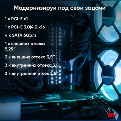 Компьютер iRU Home 310H6SE,  Intel Core i7 12700,  DDR4 16ГБ, 512ГБ(SSD),  Intel UHD Graphics 770,  Free DOS,  черный [2023064]