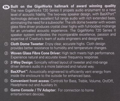 Колонки Creative GigaWorks T20 series II,  2.0,  черный [51mf1610aa000]