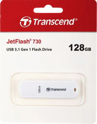 Флешка USB Transcend Jetflash 730 128ГБ, USB3.0, белый [ts128gjf730]