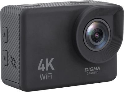 Экшн-камера Digma DiCam 850 4K,  WiFi,  черный [dc850]