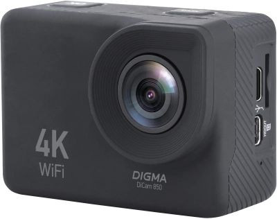 Экшн-камера Digma DiCam 850 4K,  WiFi,  черный [dc850]