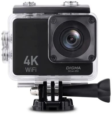 Экшн-камера Digma DiCam 850 4K,  WiFi,  черный [dc850]