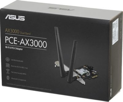 Wi-Fi + Bluetooth адаптер ASUS PCE-AX3000 PCI Express Wi-Fi + Bluetooth адаптер ASUS PCE-AX3000 PCI Express
