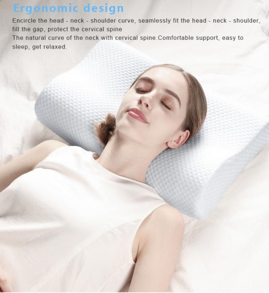 Ортопедическая подушка для сна с эффектом памяти Comfort Memory Pillow, 48х28х9 см
