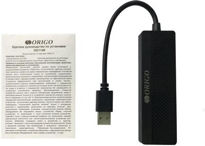 Хаб (разветвитель) ORIGO OU1140, черный [ou1140/a1a]