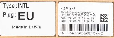 Wi-Fi роутер MIKROTIK hAP ac2,  AC1200,  черный [rbd52g-5hacd2hnd-tc]