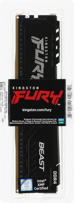 Оперативная память Kingston Fury Beast Black KF432C16BB/16 DDR4 -  1x 16ГБ 3200МГц, DIMM,  Ret