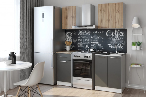 Кухня Ника серый графит / дуб вотан - купить с доставкой по России Кухня Ника серый графит / дуб вотан - купить с доставкой по России
