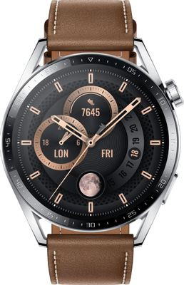 Смарт-часы Huawei Watch GT 3 46мм,  1.43",  коричневый/серебристый [55028463]