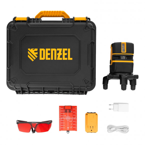 Лазерный уровень LX 05 Red, 20 м, 635 нм, аккумулятор Li 5200 mAh, резьба 5/8" Denzel Лазерный уровень LX 05 Red, 20 м, 635 нм, аккумулятор Li 5200 mAh, резьба 5/8" Denzel