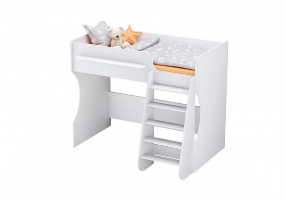 Кровать-чердак Polini kids Dream 1700 белый - купить с доставкой по России
