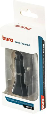 Автомобильное зарядное устройство Buro BUCM1,  2xUSB,  18Вт,  3A,  черный [bucm18p200bk]