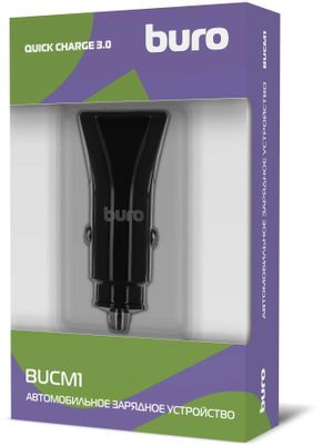 Автомобильное зарядное устройство Buro BUCM1,  2xUSB,  18Вт,  3A,  черный [bucm18p200bk]