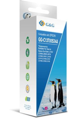 Чернила G&G GG-C13T00S34A 103M, для Epson, 70мл, пурпурный