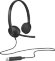 Гарнитура Logitech H340,  для контактных центров, накладные,  проводные, черный  [981-000475]