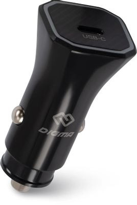 Автомобильное зарядное устройство Digma DGC2B,  USB-C,  20Вт,  3A,  черный [dgc2b0f010bk]