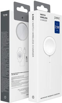 Беспроводное зарядное устройство PERO TC19,  USB type-C,  2.5Вт,  1A,  белый [tc19w]