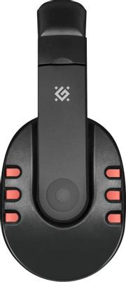 Гарнитура игровая Defender Warhead G-160,  для компьютера и игровых консолей, накладные,  проводные, черный  / красный [64113]