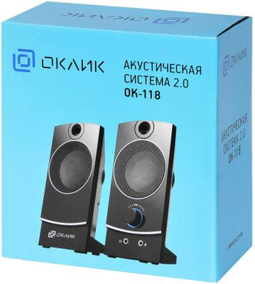 Колонки Oklick OK-118,  2.0,  черный [315690]