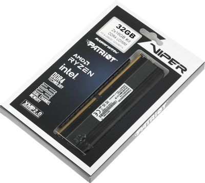 Оперативная память Patriot Viper 4 Blackout PVB432G320C6K DDR4 -  2x 16ГБ 3200МГц, DIMM,  Ret