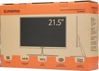 21.5" Монитор SunWind SM-22FV222,  1920x1080,  VA,  100Гц,  1хHDMI,  черный [sm22vb01]