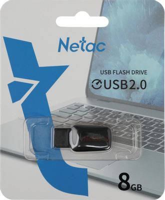 Флешка USB NETAC U197 8ГБ, USB2.0, черный и красный [nt03u197n-008g-20bk]