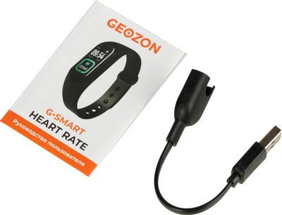 Смарт-браслет GEOZON Heart Rate,  0.96",  черный / черный [g-sm09blk](Б/У)
