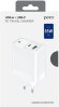 Сетевое зарядное устройство PERO TC15,  USB-A + Type-C,  65Вт,  3A,  белый [тс15w]
