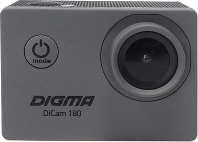 Экшн-камера Digma DiCam 180 1080p,  серый [dc180]