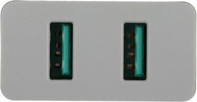 Сетевое зарядное устройство BORASCO 37261,  2xUSB,  2.4A,  белый