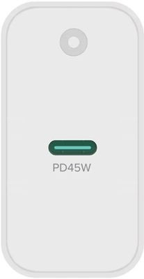 Сетевое зарядное устройство PERO TC13,  USB type-C,  45Вт,  3A,  белый [тс13w]