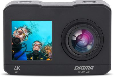 Экшн-камера Digma DiCam 420 4K,  WiFi,  черный [dc420]