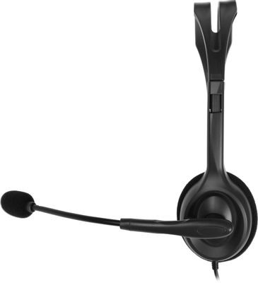 Гарнитура Logitech H111,  для контактных центров, накладные,  проводные, серый  [981-000594]