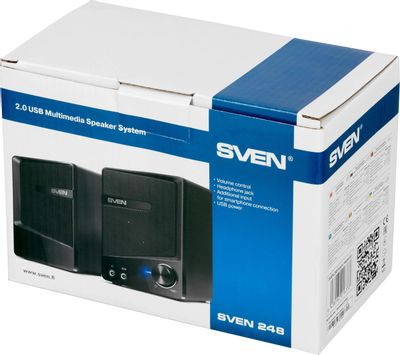 Колонки Sven 248,  2.0,  черный [sv-016333]