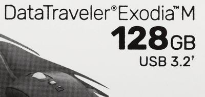 Флешка USB Kingston DataTraveler Exodia M 128ГБ, USB3.0, черный и черный [dtxm/128gb]
