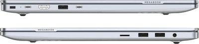 Ноутбук TECNO MegaBook T16 16", 2024, IPS, Intel Core i5 13420H 2.1ГГц, 8-ядерный, 16ГБ LPDDR4x, 512ГБ SSD,  Intel UHD Graphics, без операционной системы, серебристый [t16ra-nes0]
