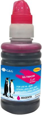 Чернила G&G GG-T6643M, для Epson, 100мл, пурпурный