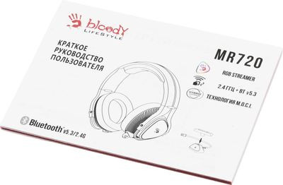 Гарнитура игровая A4TECH Bloody MR720,  для компьютера и игровых консолей, мониторные,  Bluetooth/радио, черный  [mr720 black]