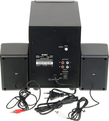 Колонки Sven MS-110,  2.1,  черный [sv-014056]