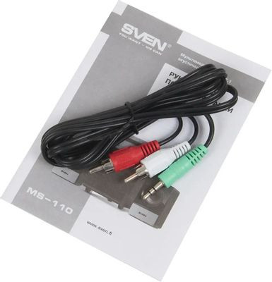 Колонки Sven MS-110,  2.1,  черный [sv-014056]