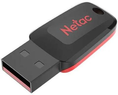 Флешка USB NETAC U197 4ГБ, USB2.0, черный и красный [nt03u197n-004g-20bk]