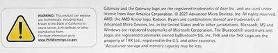 Ноутбук GATEWAY Ultra Slim 14 14.1", IPS, AMD Ryzen 5 3500U 2.1ГГц, 4-ядерный, 8ГБ 256ГБ SSD,  AMD Radeon  Vega 8, Windows 11 Home, черный [gwnr51416-bk]