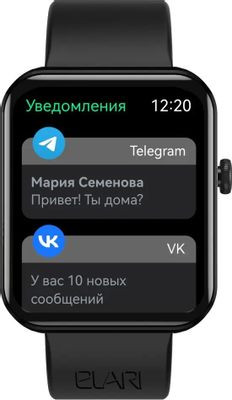 Смарт-часы ELARI Watch LITE,  1.83",  черный/черный [kp-n1-black]